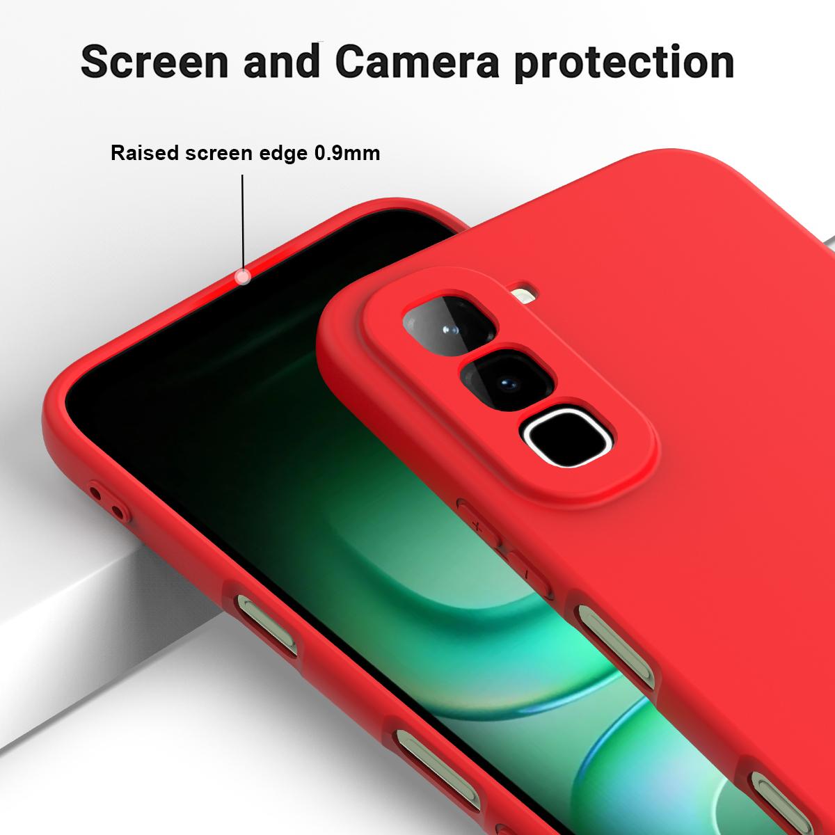 For Infinix Hot 70 Solid Color Liquid Silicone Dropproof Full Coverage Phone Case(Red)