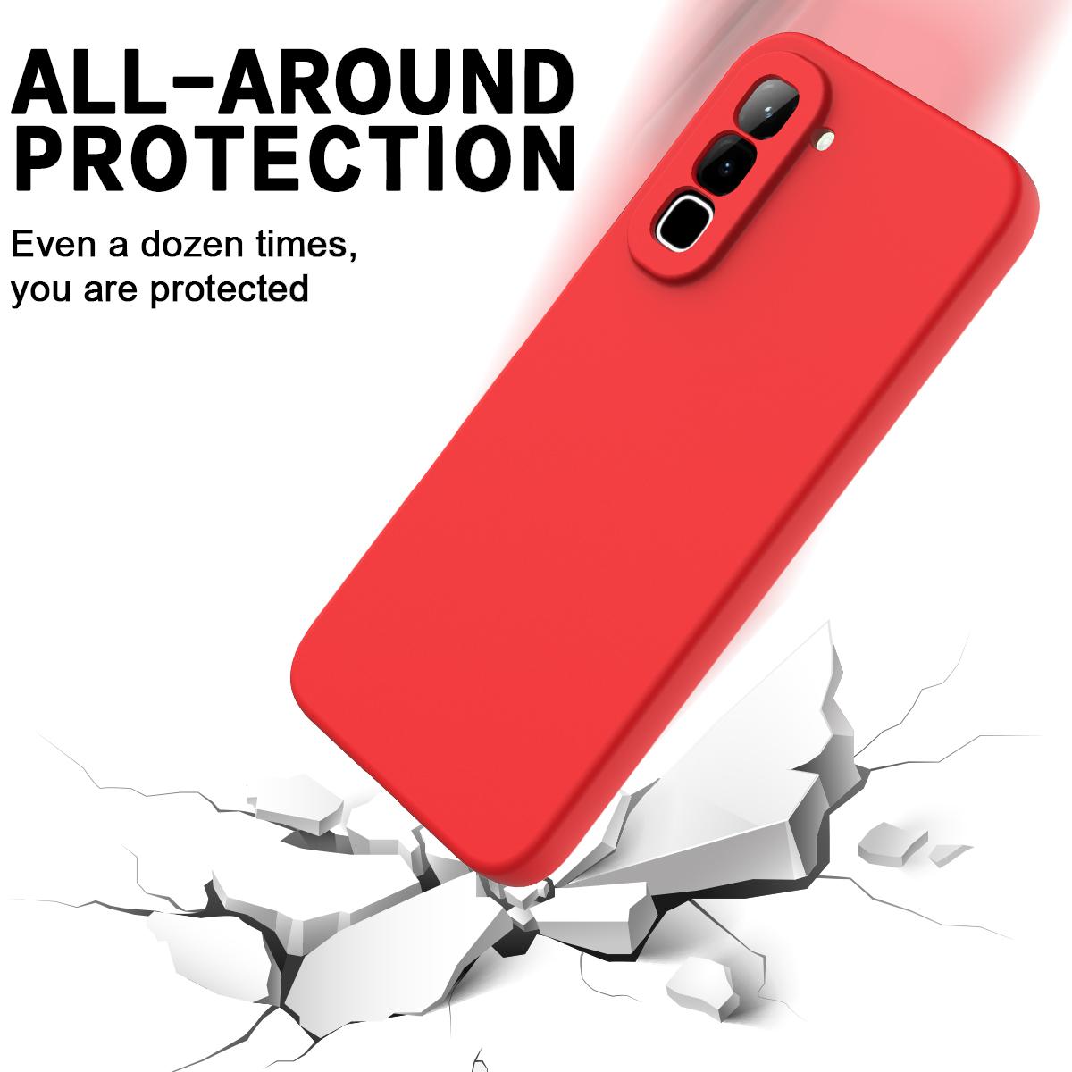 For Infinix Hot 70 Solid Color Liquid Silicone Dropproof Full Coverage Phone Case(Red)