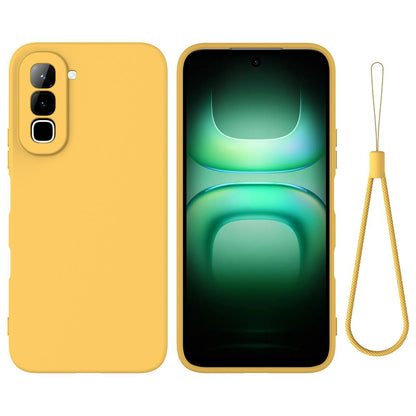 For Infinix Hot 70 Solid Color Liquid Silicone Dropproof Full Coverage Phone Case(Yellow)