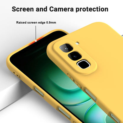 For Infinix Hot 70 Solid Color Liquid Silicone Dropproof Full Coverage Phone Case(Yellow)