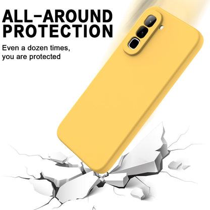 For Infinix Hot 70 Solid Color Liquid Silicone Dropproof Full Coverage Phone Case(Yellow)