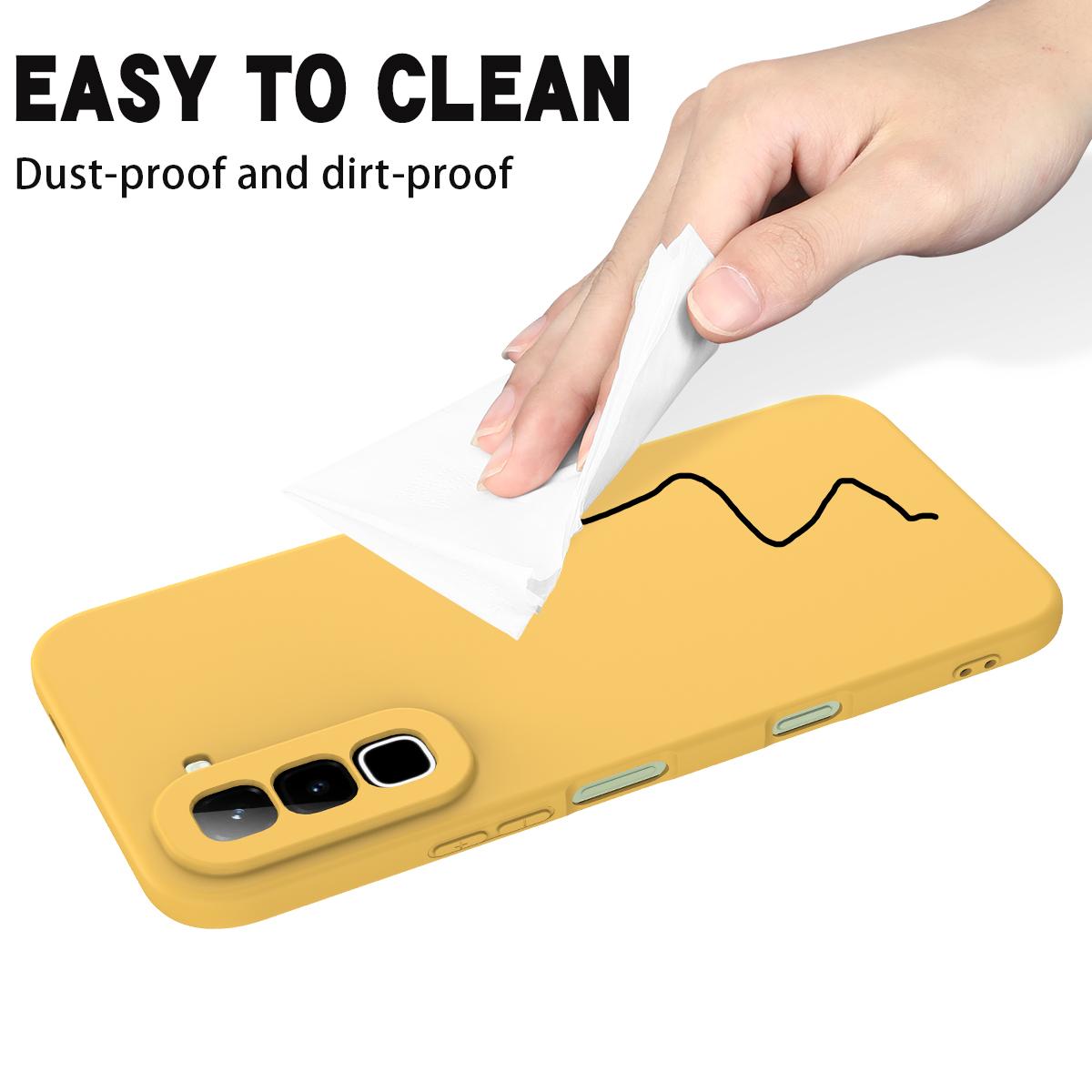 For Infinix Hot 70 Solid Color Liquid Silicone Dropproof Full Coverage Phone Case(Yellow)
