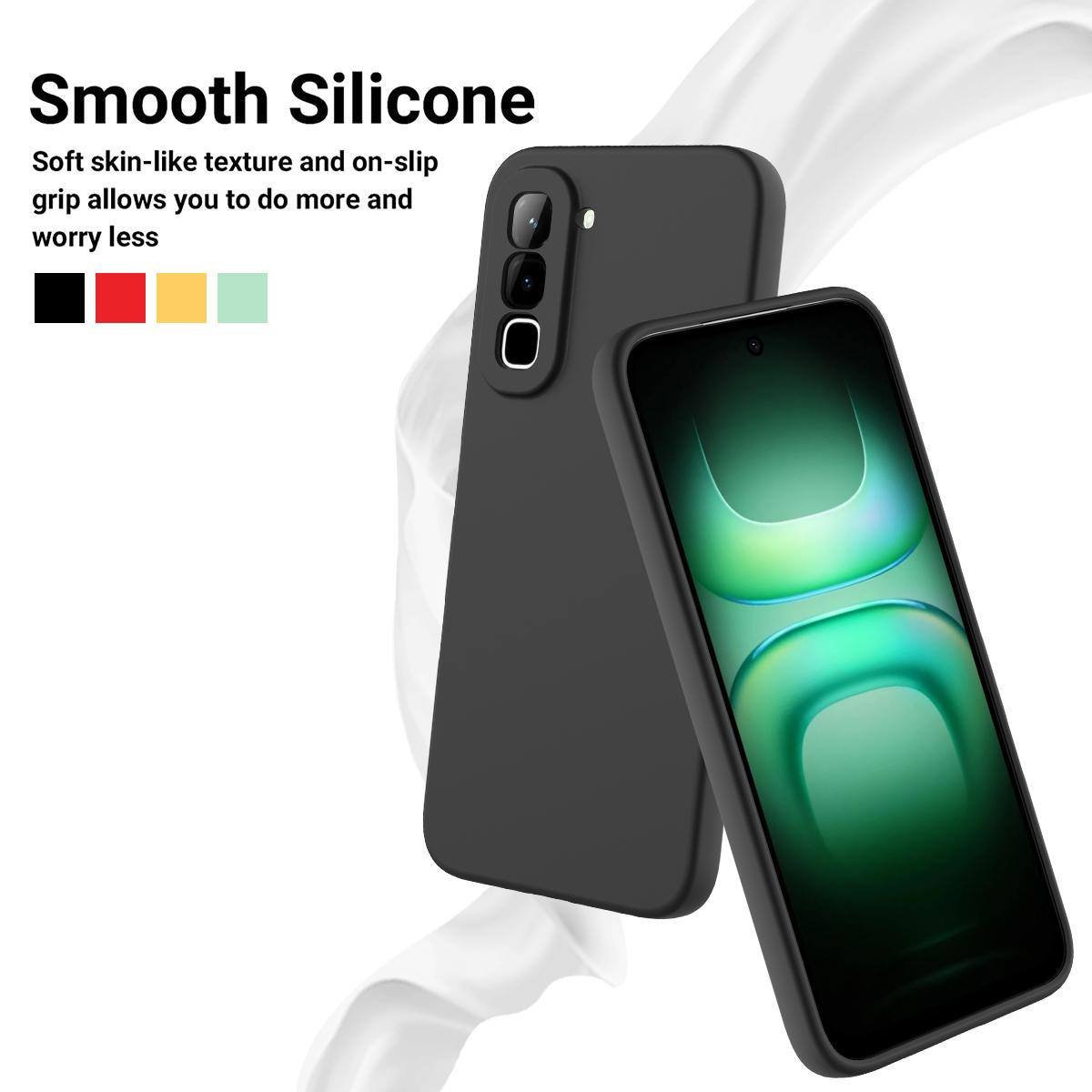 For Infinix Hot 70 Solid Color Liquid Silicone Dropproof Full Coverage Phone Case(Black)