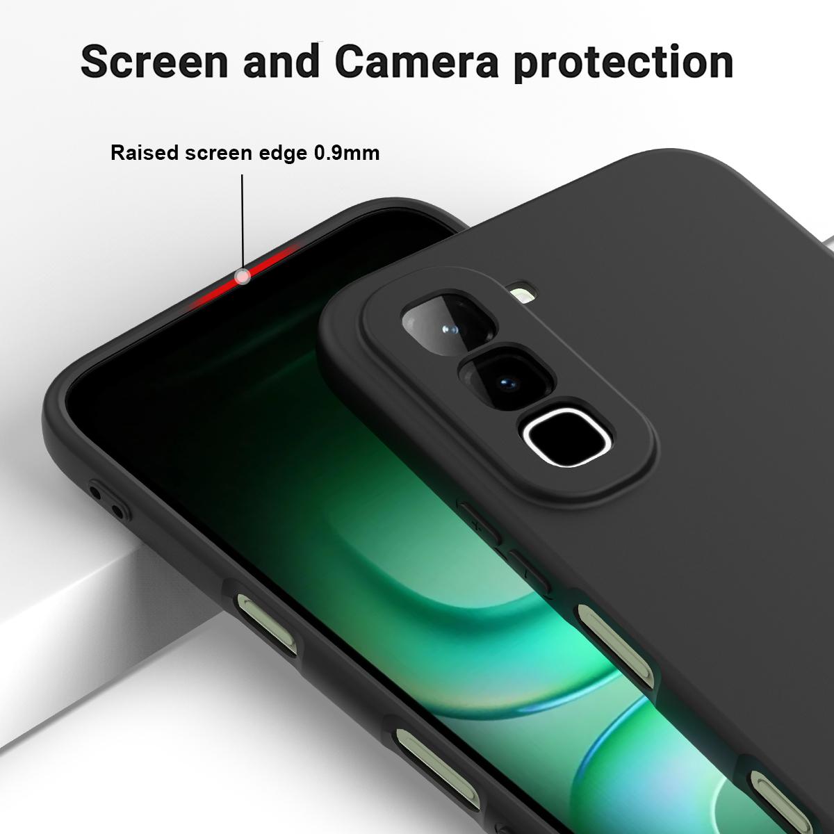 For Infinix Hot 70 Solid Color Liquid Silicone Dropproof Full Coverage Phone Case(Black)