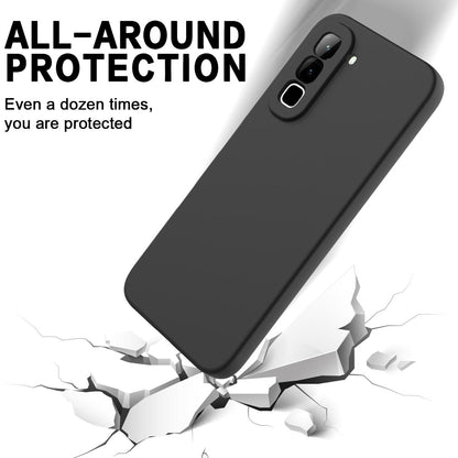 For Infinix Hot 70 Solid Color Liquid Silicone Dropproof Full Coverage Phone Case(Black)