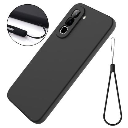 For Infinix Hot 70 Solid Color Liquid Silicone Dropproof Full Coverage Phone Case(Black)