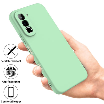 For Infinix Hot 70 Solid Color Liquid Silicone Dropproof Full Coverage Phone Case(Green)