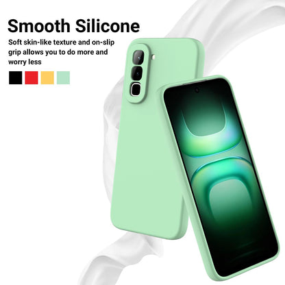 For Infinix Hot 70 Solid Color Liquid Silicone Dropproof Full Coverage Phone Case(Green)