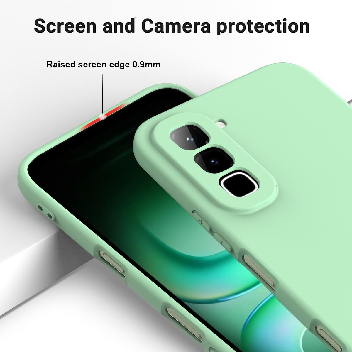 For Infinix Hot 70 Solid Color Liquid Silicone Dropproof Full Coverage Phone Case(Green)
