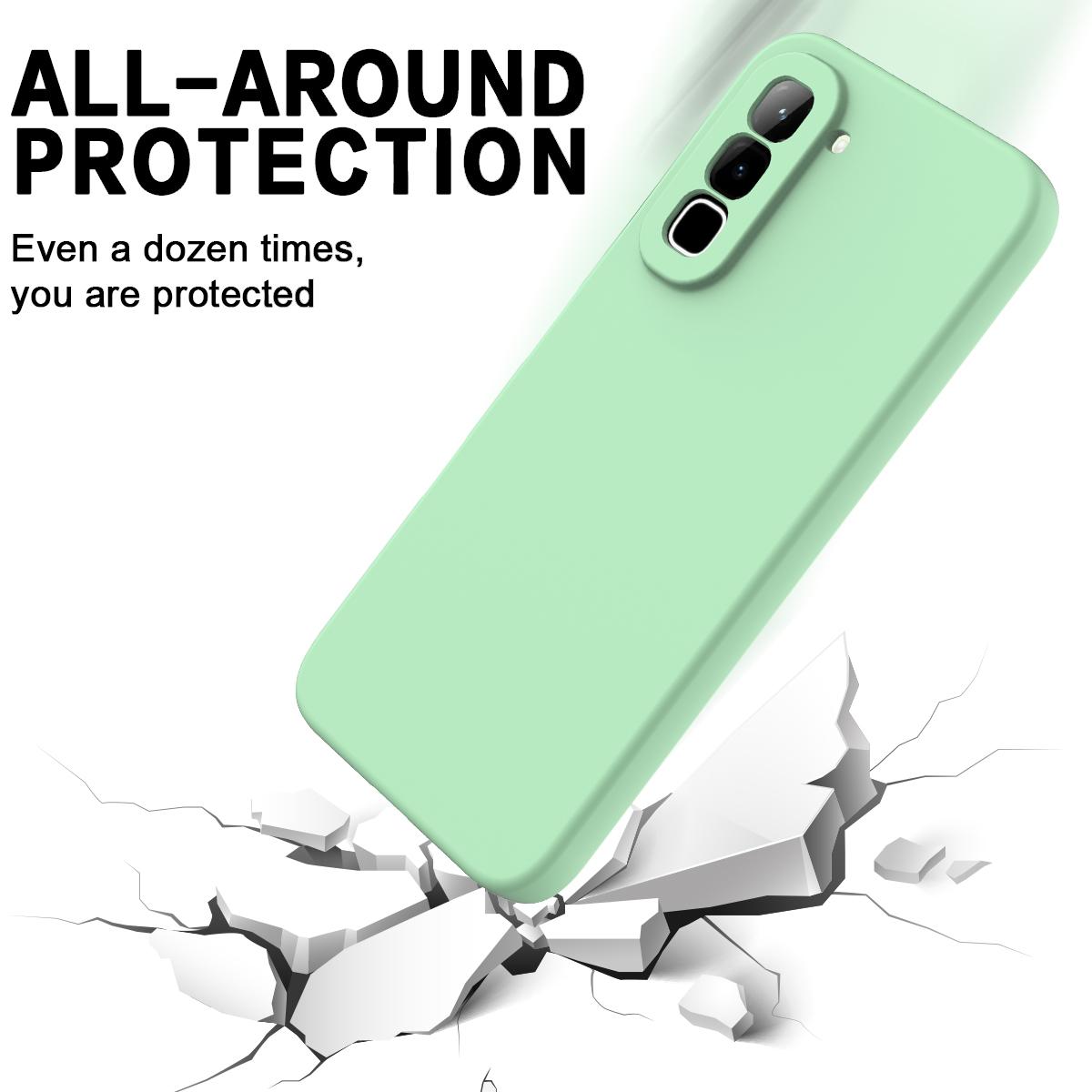 For Infinix Hot 70 Solid Color Liquid Silicone Dropproof Full Coverage Phone Case(Green)