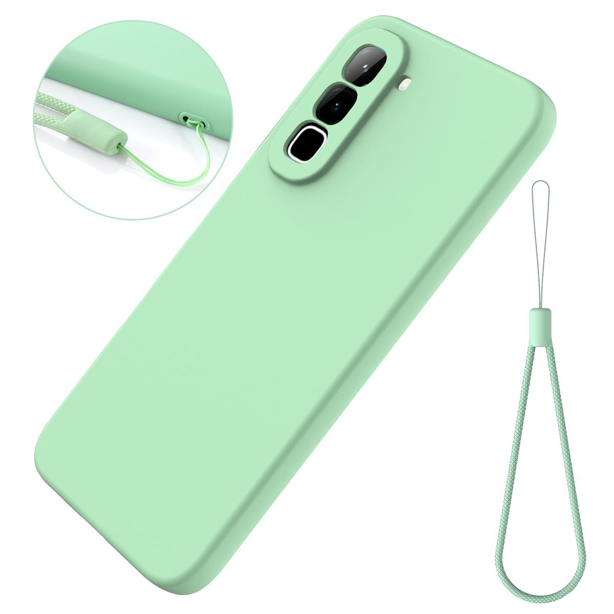 For Infinix Hot 70 Solid Color Liquid Silicone Dropproof Full Coverage Phone Case(Green)