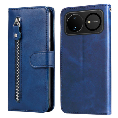 For Huawei nova 16 Fashion Calf Texture Zipper Leather Phone Case(Blue)