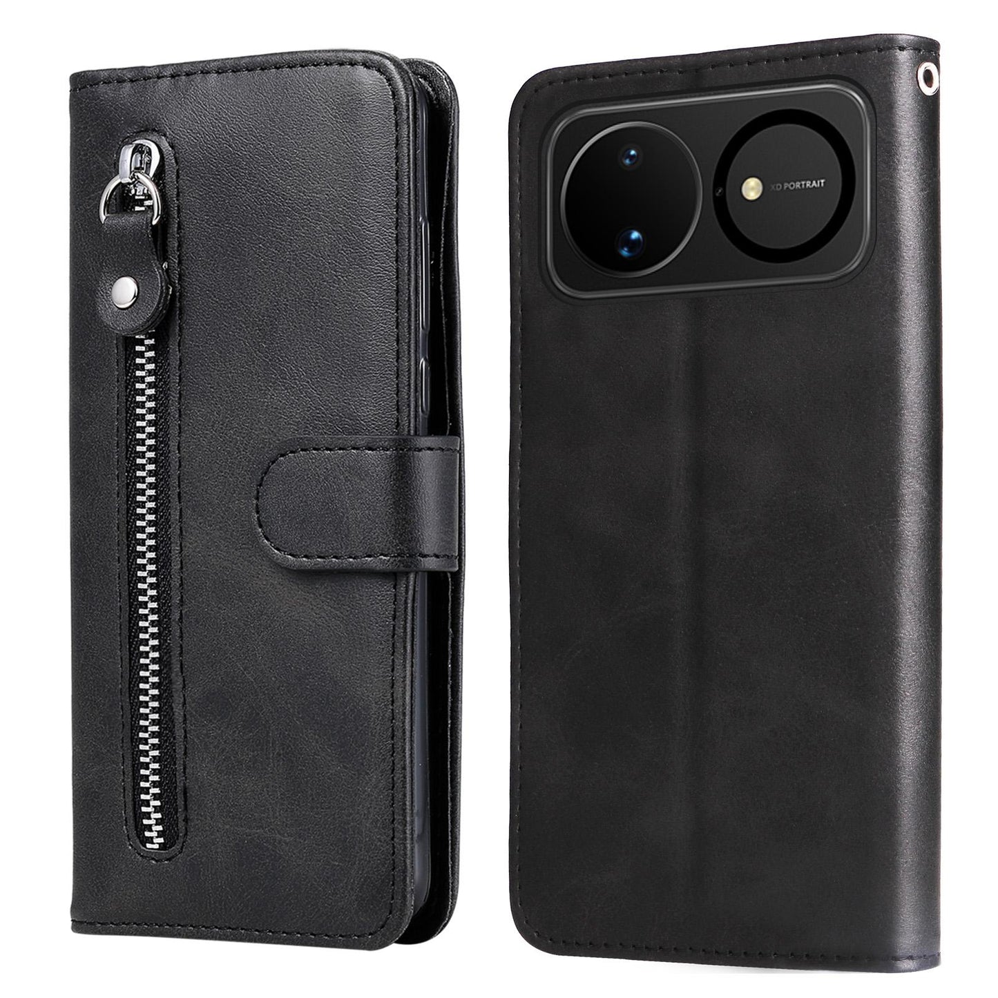 For Huawei nova 16 Fashion Calf Texture Zipper Leather Phone Case(Black)