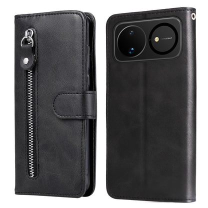 For Huawei nova 16 Fashion Calf Texture Zipper Leather Phone Case(Black)