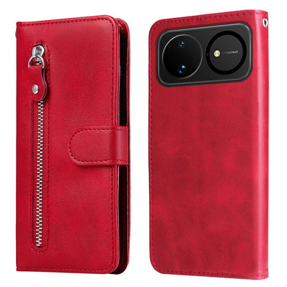 For Huawei nova 16 Fashion Calf Texture Zipper Leather Phone Case(Red)