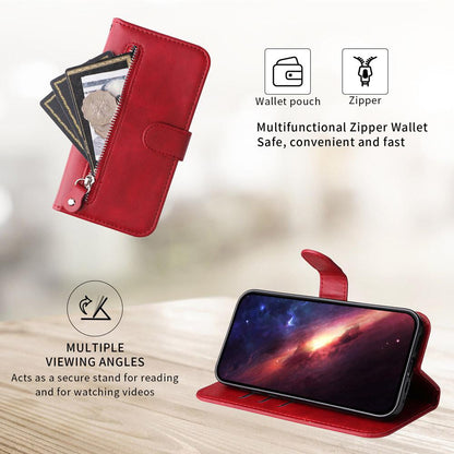 For Huawei nova 16 Fashion Calf Texture Zipper Leather Phone Case(Red)