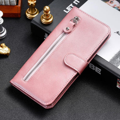 For Honor 600 Smart 5G Fashion Calf Texture Zipper Leather Phone Case(Rose Gold)