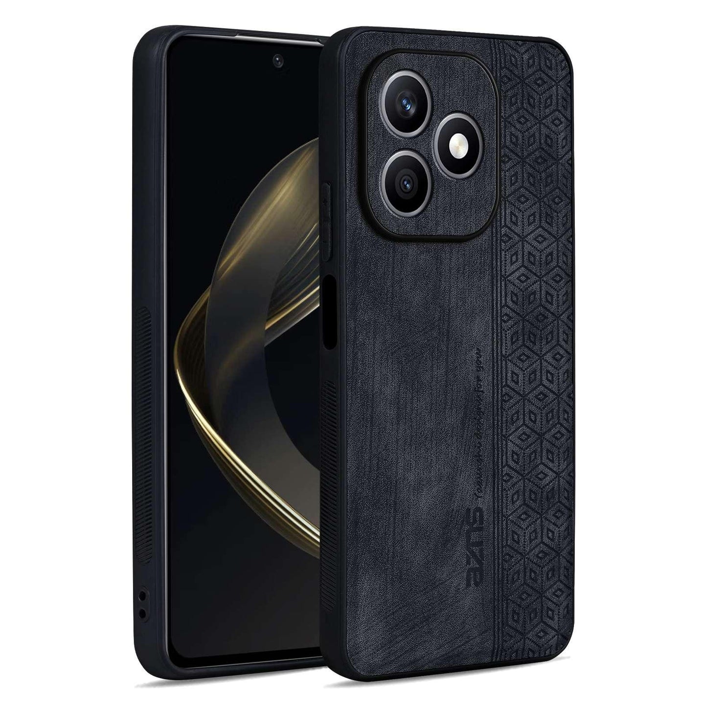 For Honor X8d 4G AZNS 3D Embossed Skin Feel Phone Case(Black)