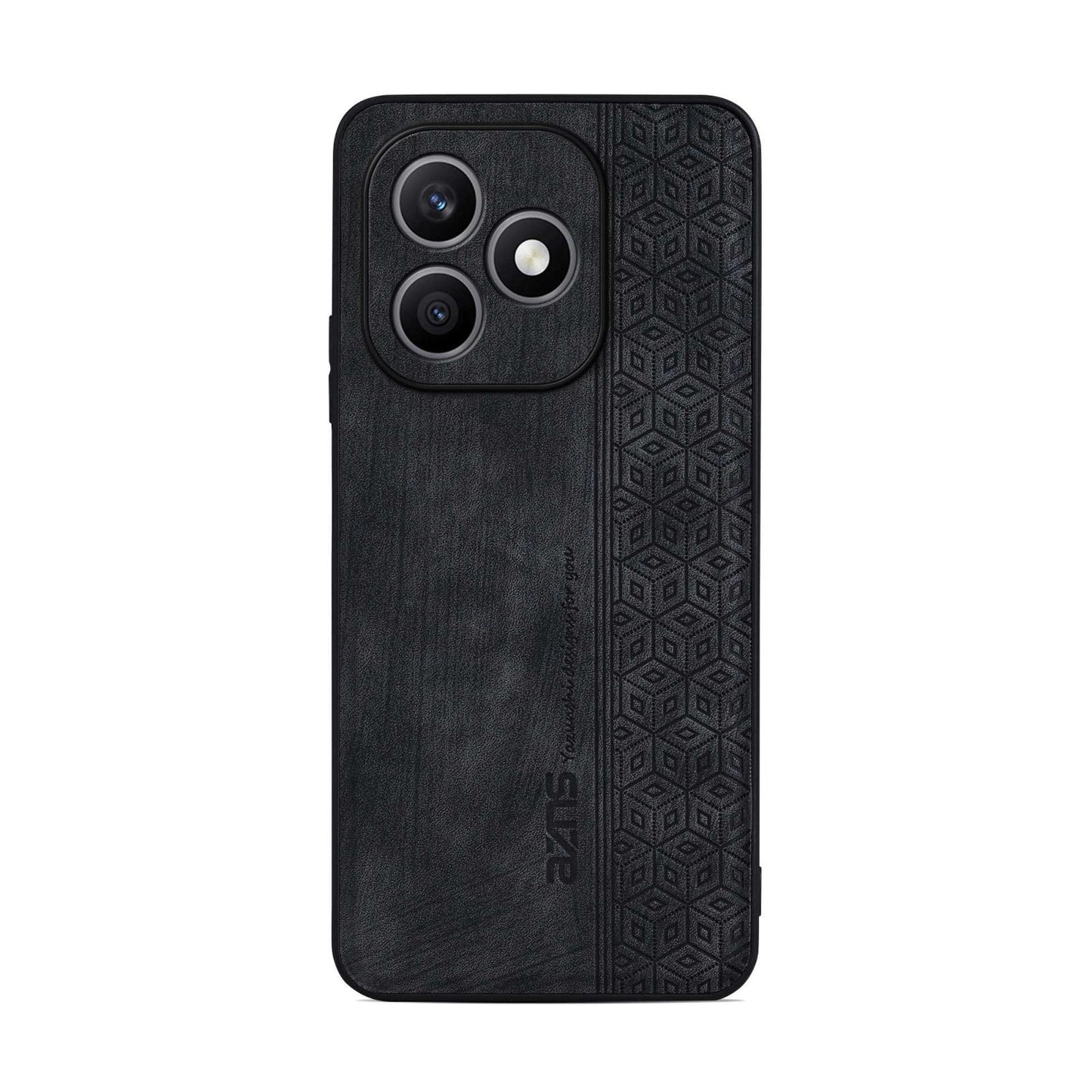 For Honor X8d 4G AZNS 3D Embossed Skin Feel Phone Case(Black)