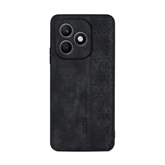 For Honor X8d 4G AZNS 3D Embossed Skin Feel Phone Case(Black)