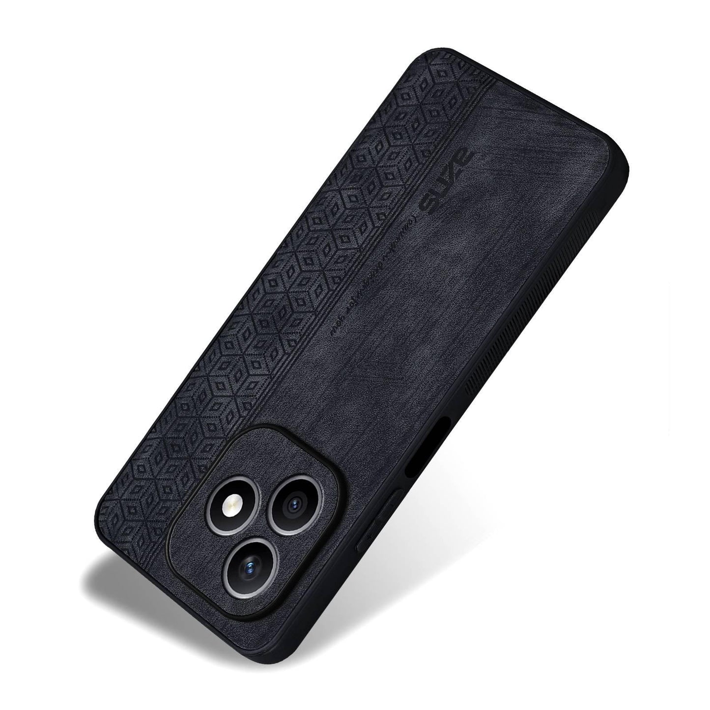 For Honor X8d 4G AZNS 3D Embossed Skin Feel Phone Case(Black)