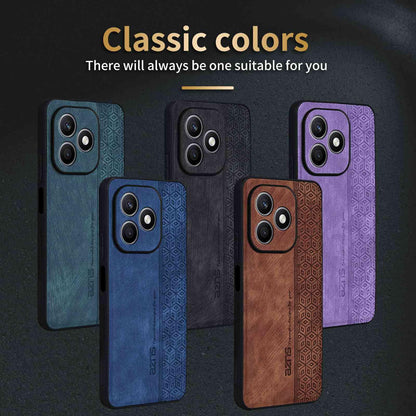 For Honor X8d 4G AZNS 3D Embossed Skin Feel Phone Case(Black)