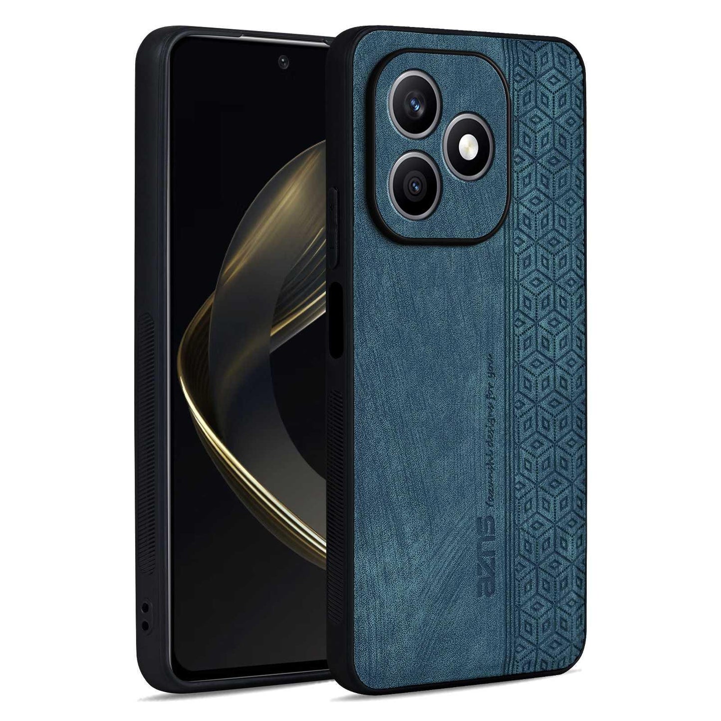 For Honor X8d 4G AZNS 3D Embossed Skin Feel Phone Case(Dark Green)