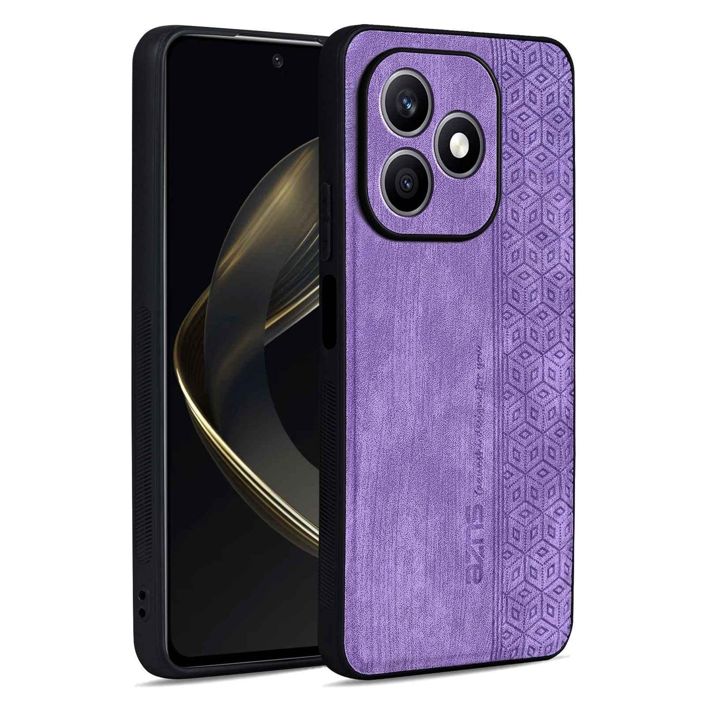 For Honor X8d 4G AZNS 3D Embossed Skin Feel Phone Case(Purple)