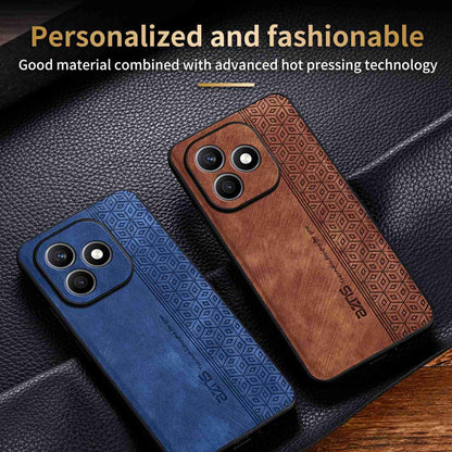 For Honor X8d 4G AZNS 3D Embossed Skin Feel Phone Case(Purple)