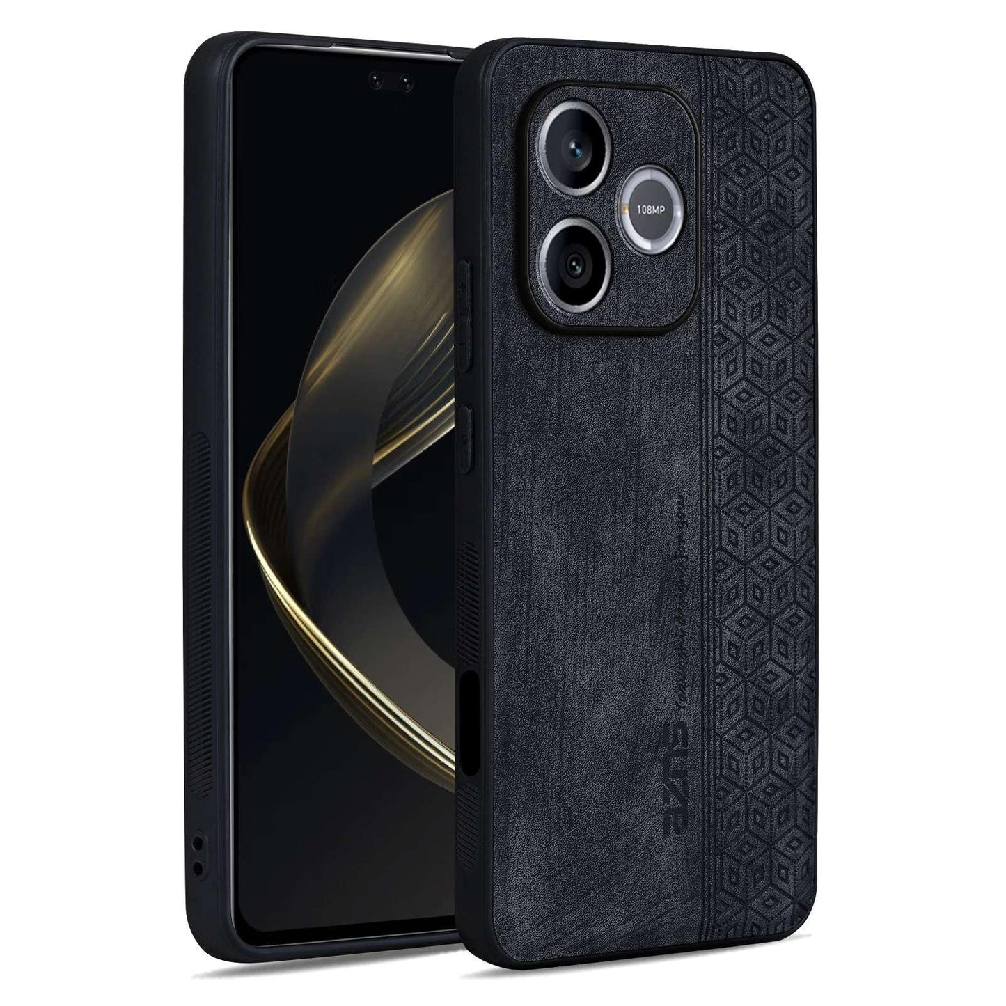 For Honor X80i 5G/600 Lite Global AZNS 3D Embossed Skin Feel Phone Case(Black)