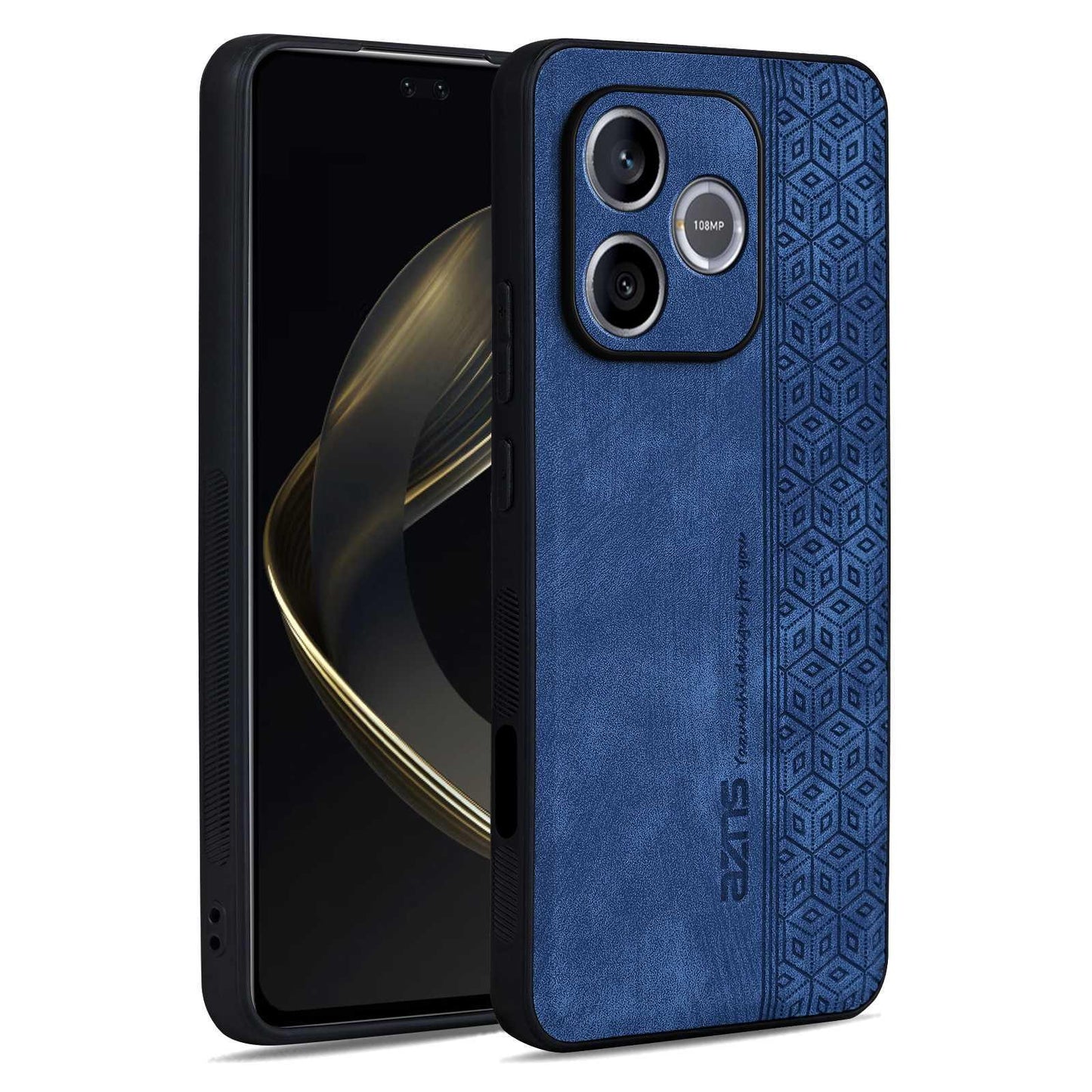 For Honor X80i 5G/600 Lite Global AZNS 3D Embossed Skin Feel Phone Case(Sapphire Blue)