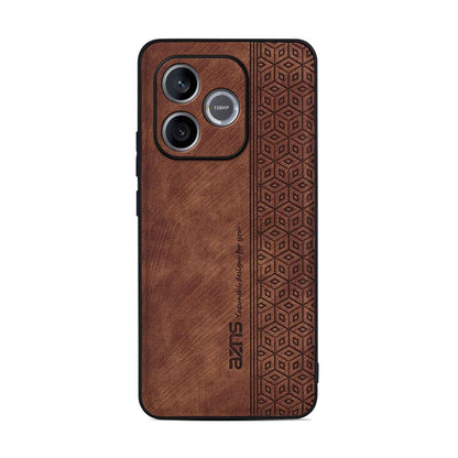 For Honor X80i 5G/600 Lite Global AZNS 3D Embossed Skin Feel Phone Case(Brown)