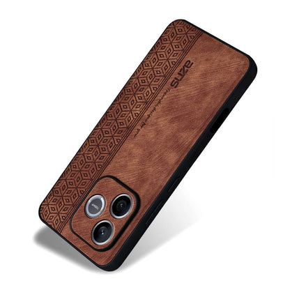 For Honor X80i 5G/600 Lite Global AZNS 3D Embossed Skin Feel Phone Case(Brown)