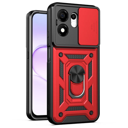 For Honor 600 Smart 5G Sliding Camera Cover Design TPU+PC Phone Case(Red)