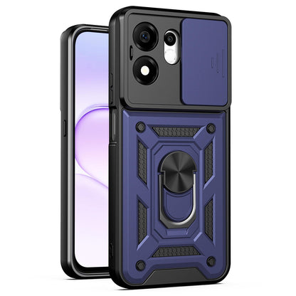 For Honor 600 Smart 5G Sliding Camera Cover Design TPU+PC Phone Case(Blue)