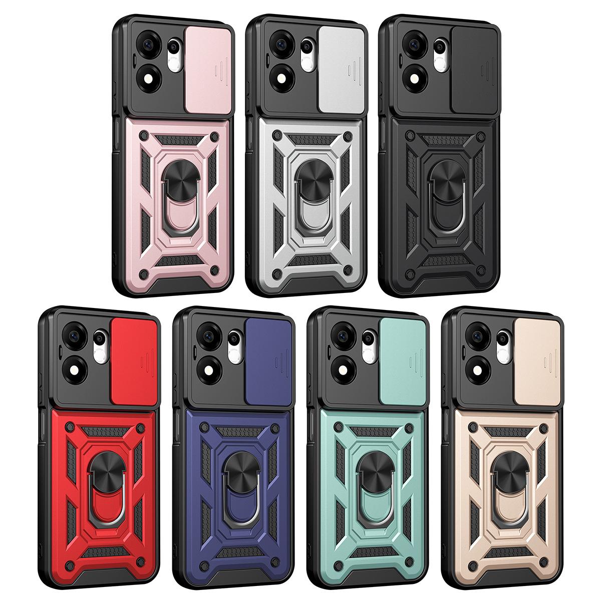 For Honor 600 Smart 5G Sliding Camera Cover Design TPU+PC Phone Case(Blue)