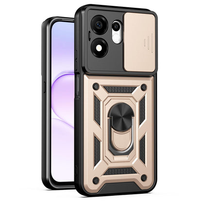 For Honor 600 Smart 5G Sliding Camera Cover Design TPU+PC Phone Case(Gold)