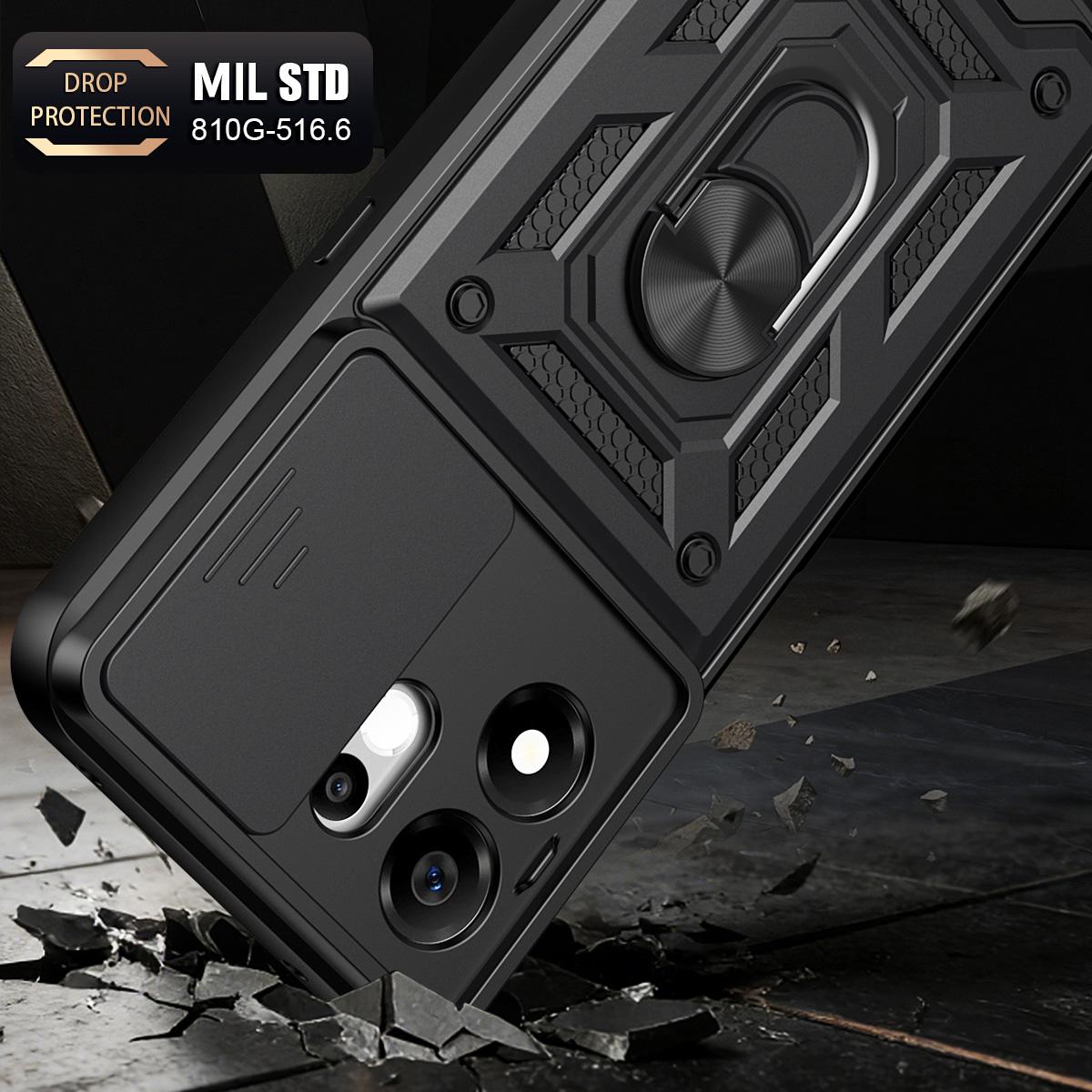 For Honor 600 Smart 5G Sliding Camera Cover Design TPU+PC Phone Case(Rose Gold)
