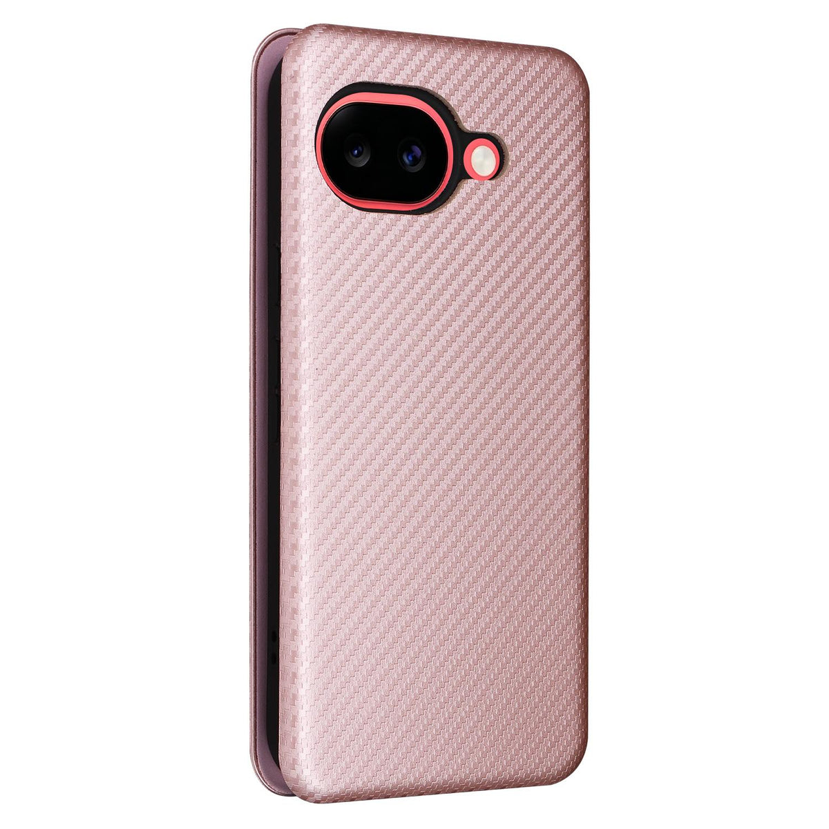 For Google Pixel 11a Carbon Fiber Texture Flip Leather Phone Case - Pink - EDA006033607A