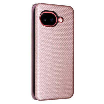 For Google Pixel 11a Carbon Fiber Texture Flip Leather Phone Case - Pink - EDA006033607A