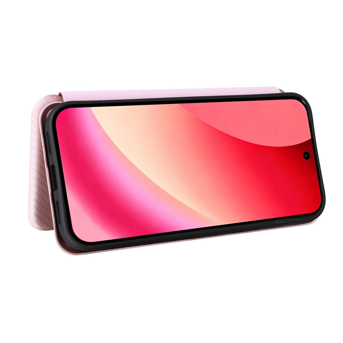 For Google Pixel 11a Carbon Fiber Texture Flip Leather Phone Case - Pink - EDA006033607A