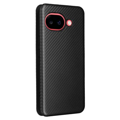 For Google Pixel 11a Carbon Fiber Texture Flip Leather Phone Case - Black - EDA006033607B