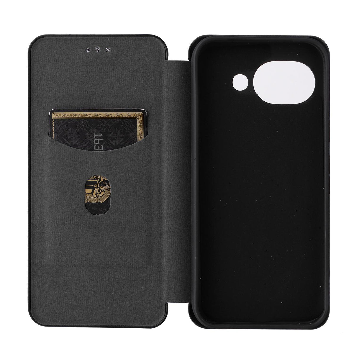 For Google Pixel 11a Carbon Fiber Texture Flip Leather Phone Case - Black - EDA006033607B