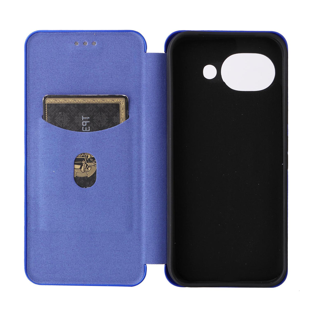 For Google Pixel 11a Carbon Fiber Texture Flip Leather Phone Case - Blue - EDA006033607C