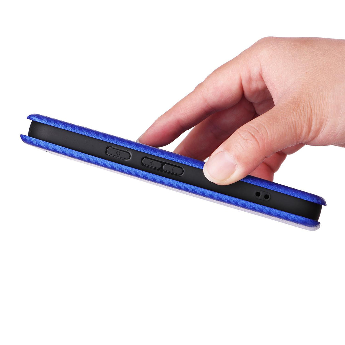 For Google Pixel 11a Carbon Fiber Texture Flip Leather Phone Case - Blue - EDA006033607C