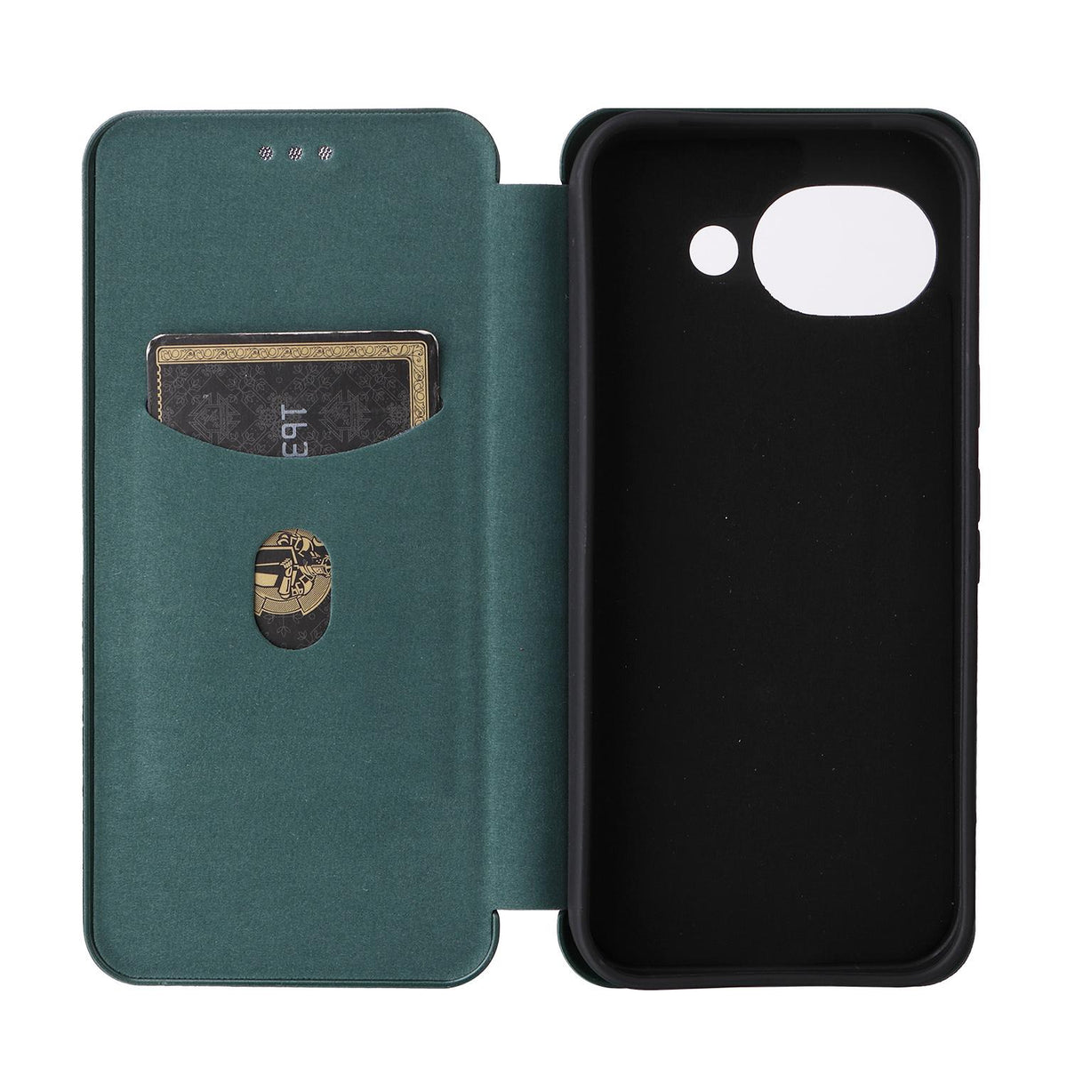 For Google Pixel 11a Carbon Fiber Texture Flip Leather Phone Case - Green - EDA006033607D