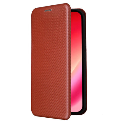 For Google Pixel 11a Carbon Fiber Texture Flip Leather Phone Case - Brown - EDA006033607E