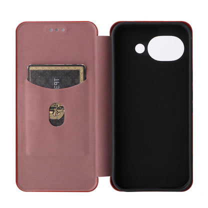 For Google Pixel 11a Carbon Fiber Texture Flip Leather Phone Case - Brown - EDA006033607E