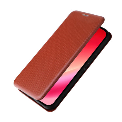 For Google Pixel 11a Carbon Fiber Texture Flip Leather Phone Case - Brown - EDA006033607E