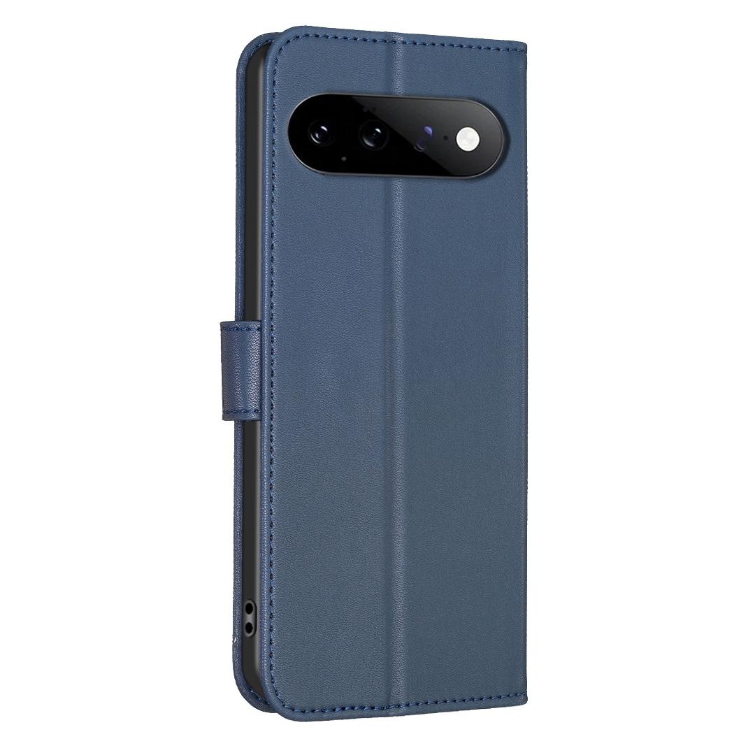 For Google Pixel 11 / 11 Pro Four-leaf Embossed Leather Phone Case - Blue - EDA006040607B